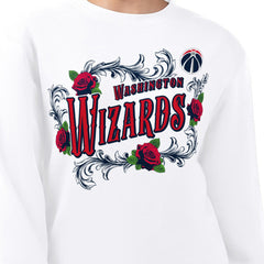 Washington Wizards G-III 4Her by Carl Banks Women's Roses Fleece Tri-Blend Sweatshirt White