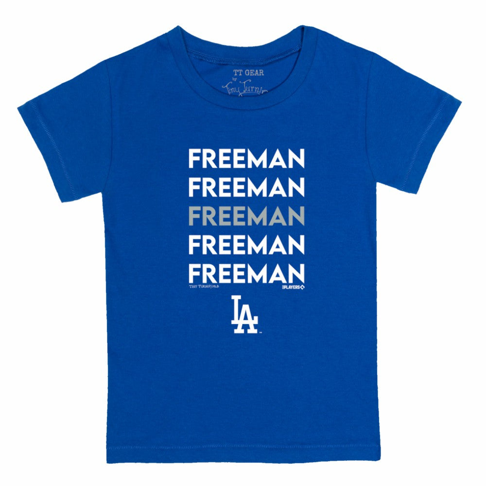 Freddie Freeman Los Angeles Dodgers Tiny Turnip Youth Stacked Graphic T-Shirt - Royal - MLB Sale