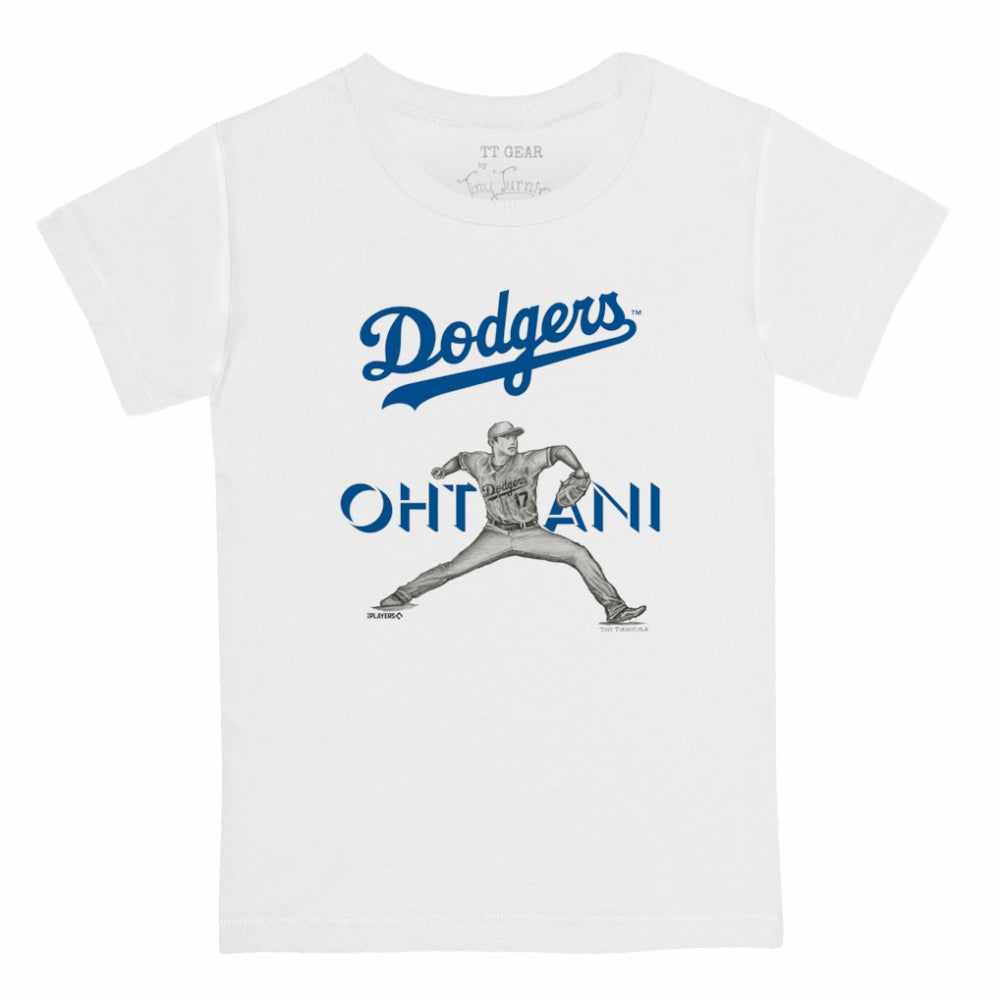 Shohei Ohtani Los Angeles Dodgers Tiny Turnip Youth Pitch Graphic T-Shirt - White - MLB Lifestyle