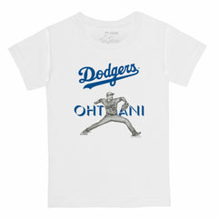 Shohei Ohtani Los Angeles Dodgers Tiny Turnip Youth Pitch Graphic T-Shirt - White - MLB Lifestyle