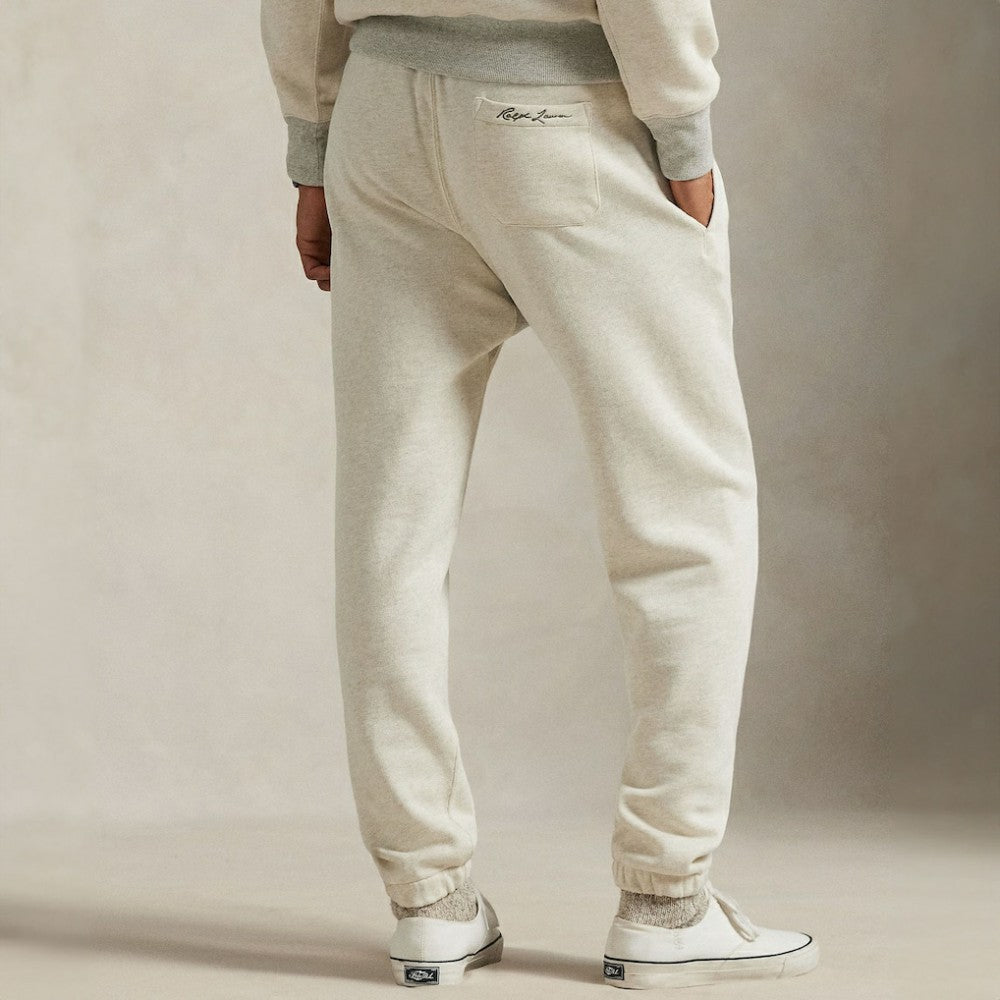 Yankees Polo Ralph Lauren Vintage Fleece Sweatpants - Cream - MLB Sale