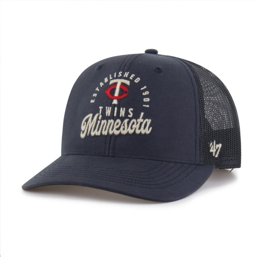 Minnesota Twins '47 Pitstop Trucker Adjustable Hat - Navy - 47 brand Lifestyle