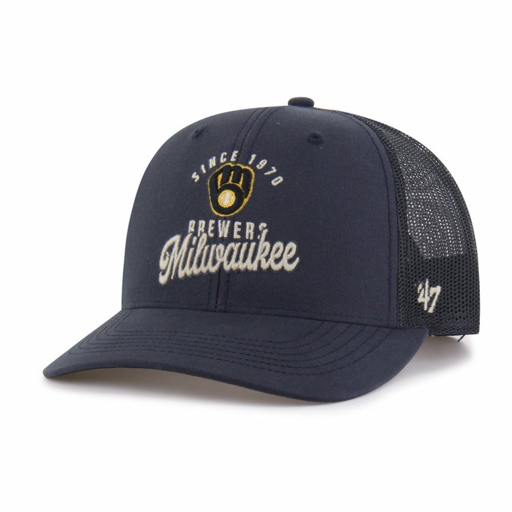 Milwaukee Brewers '47 Pitstop Trucker Adjustable Hat - Navy - 47 brand Lifestyle
