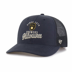 Milwaukee Brewers '47 Pitstop Trucker Adjustable Hat - Navy - 47 brand Lifestyle