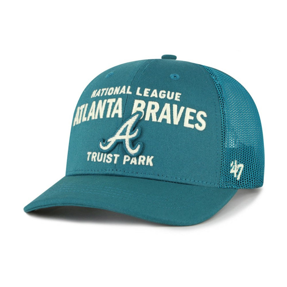 Atlanta Braves '47 Contemporary Hitch Adjustable Trucker Hat - Teal - 47 brand Lifestyle