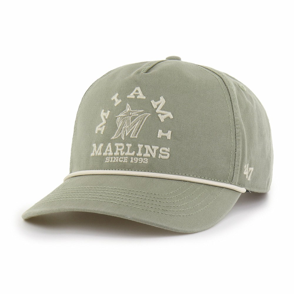 Miami Marlins '47 Canyon Ranchero Hitch Adjustable Hat - Olive - 47 brand Sale