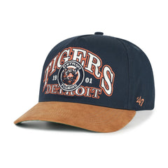 Detroit Tigers '47 Cooperstown Break Wood Suede Hitch Adjustable Hat - Navy/Brown - 47 brand Sale