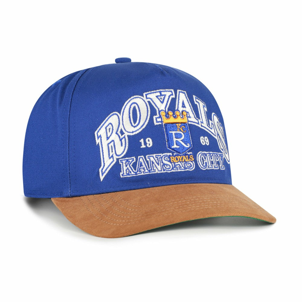 Kansas City Royals '47 Cooperstown Break Wood Suede Hitch Adjustable Hat - Royal/Brown - 47 brand on Sale