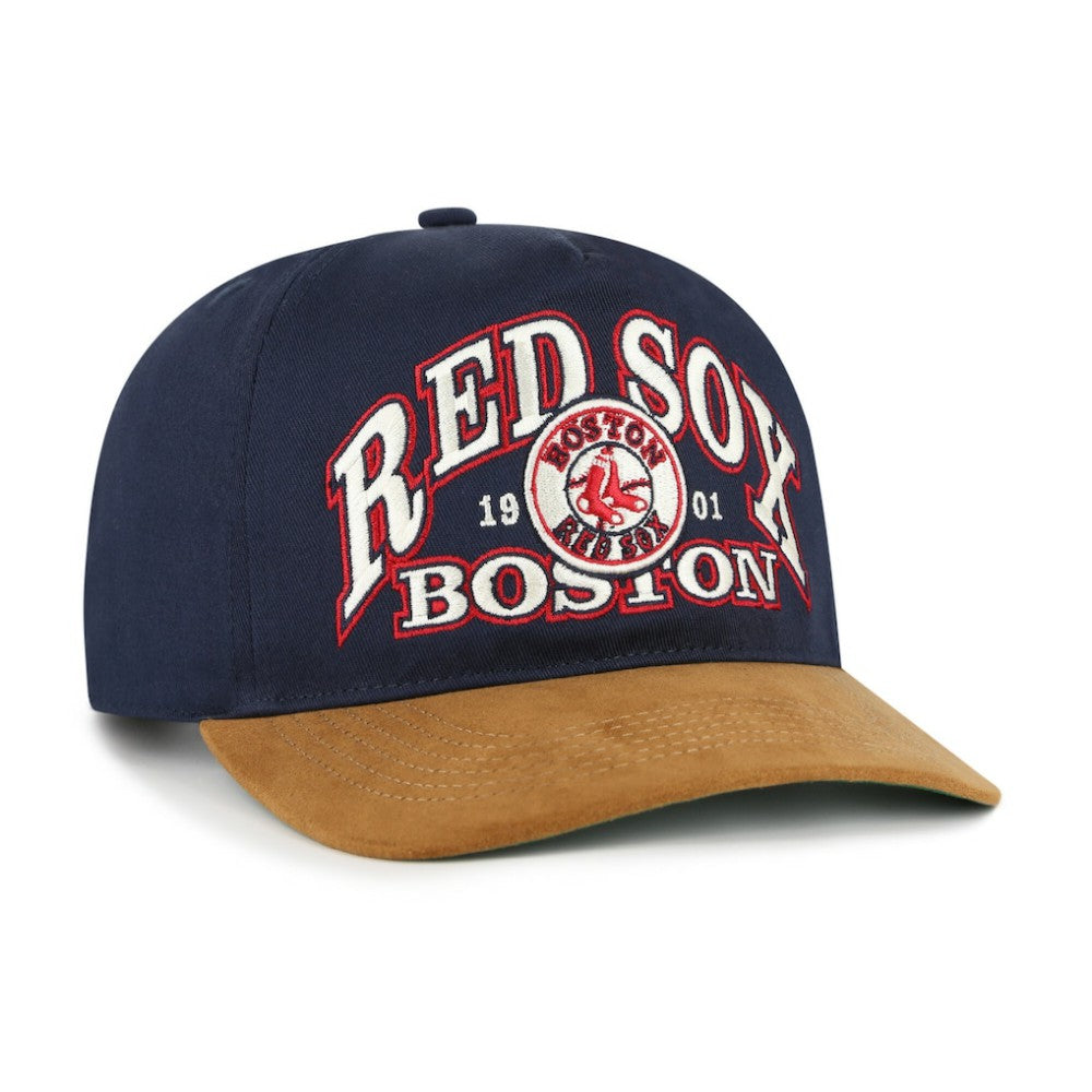Boston Red Sox '47 Cooperstown Break Wood Suede Hitch Adjustable Hat - Navy/Brown - 47 brand Sale