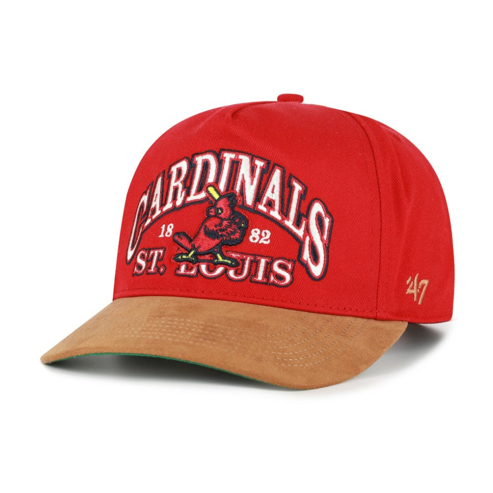St. Louis Cardinals '47 Cooperstown Break Wood Suede Hitch Adjustable Hat - Red/Brown - 47 brand Discount