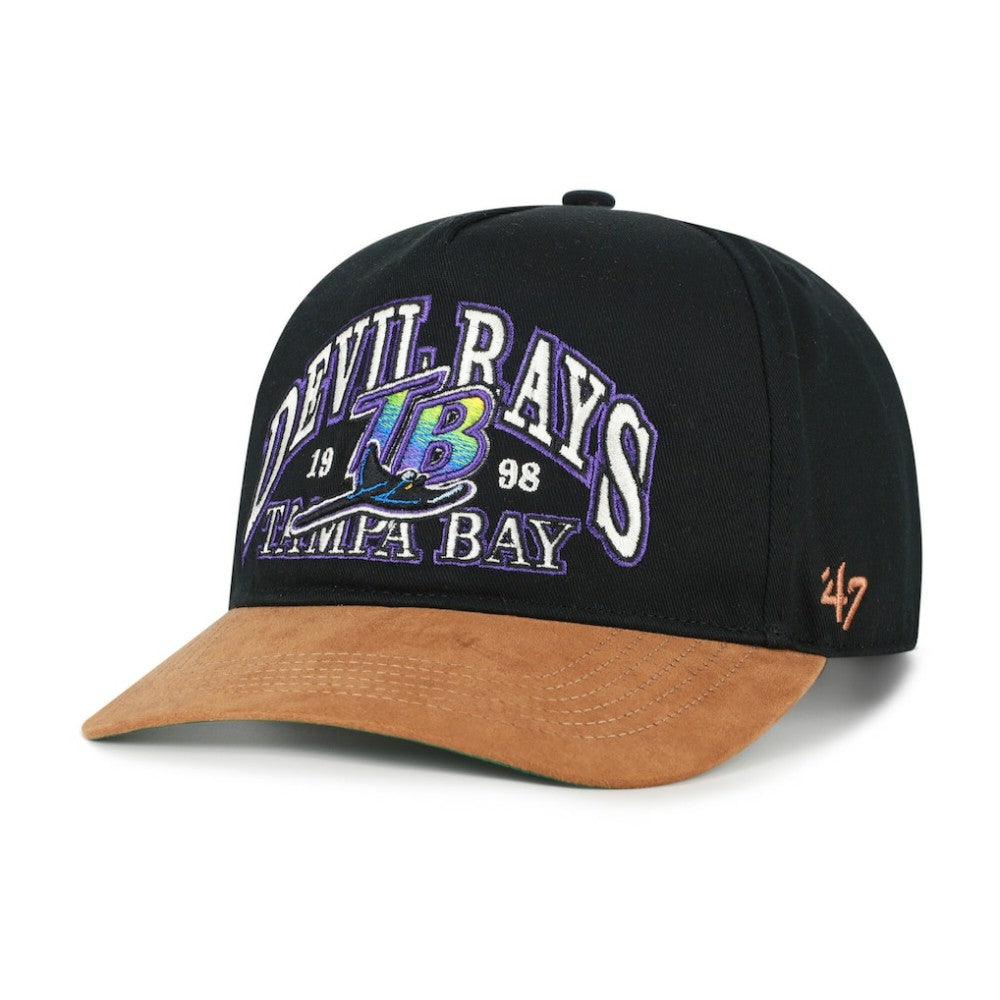 Tampa Bay Rays '47 Cooperstown Break Wood Suede Hitch Adjustable Hat - Black/Brown - 47 brand Sale