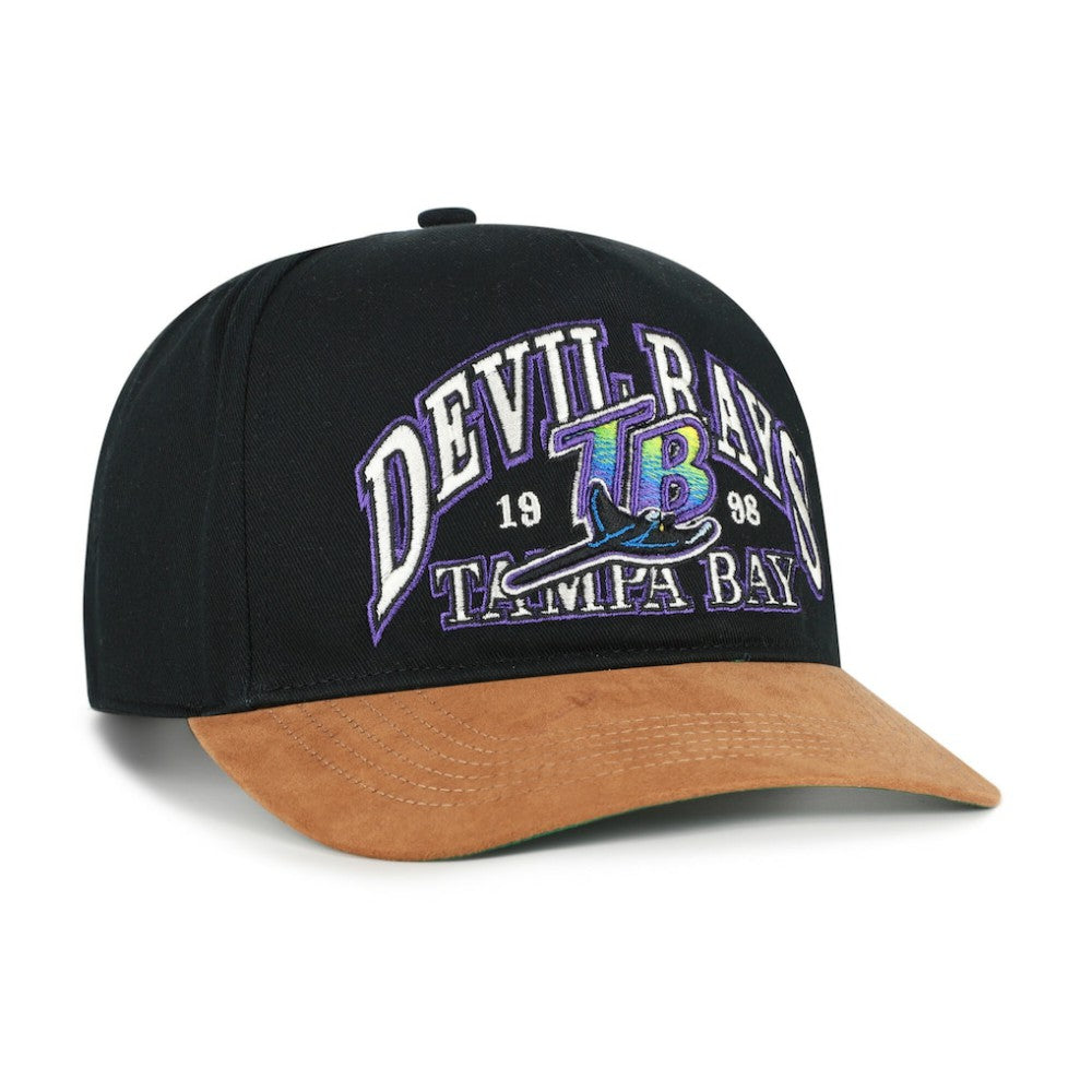 Tampa Bay Rays '47 Cooperstown Break Wood Suede Hitch Adjustable Hat - Black/Brown - 47 brand Sale