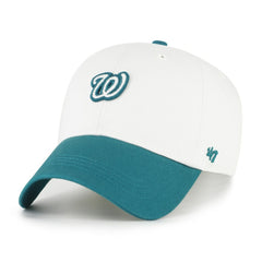 Washington Nationals '47 Contemporary Tonal Clean Up Adjustable Hat - White/Teal - 47 brand Lifestyle