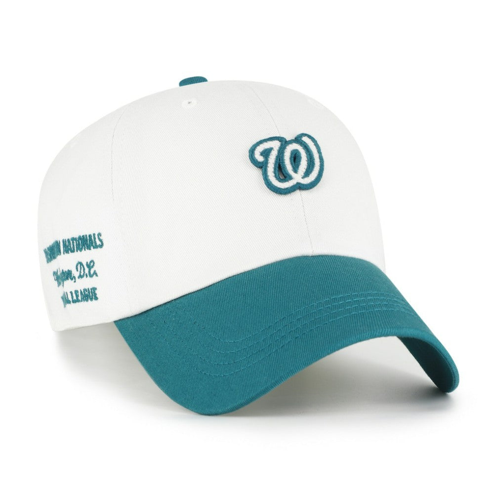 Washington Nationals '47 Contemporary Tonal Clean Up Adjustable Hat - White/Teal - 47 brand Lifestyle