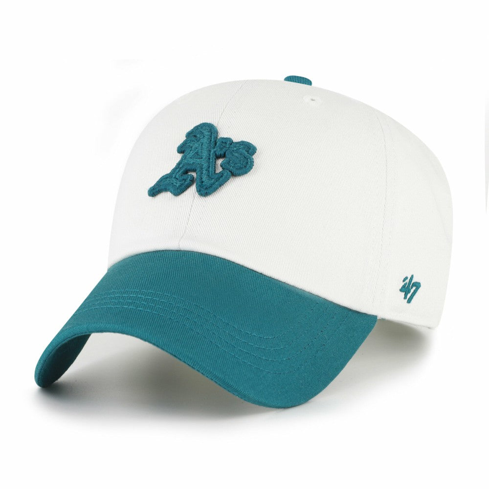 Athletics '47 Contemporary Tonal Clean Up Adjustable Hat - White/Teal - 47 brand Discount