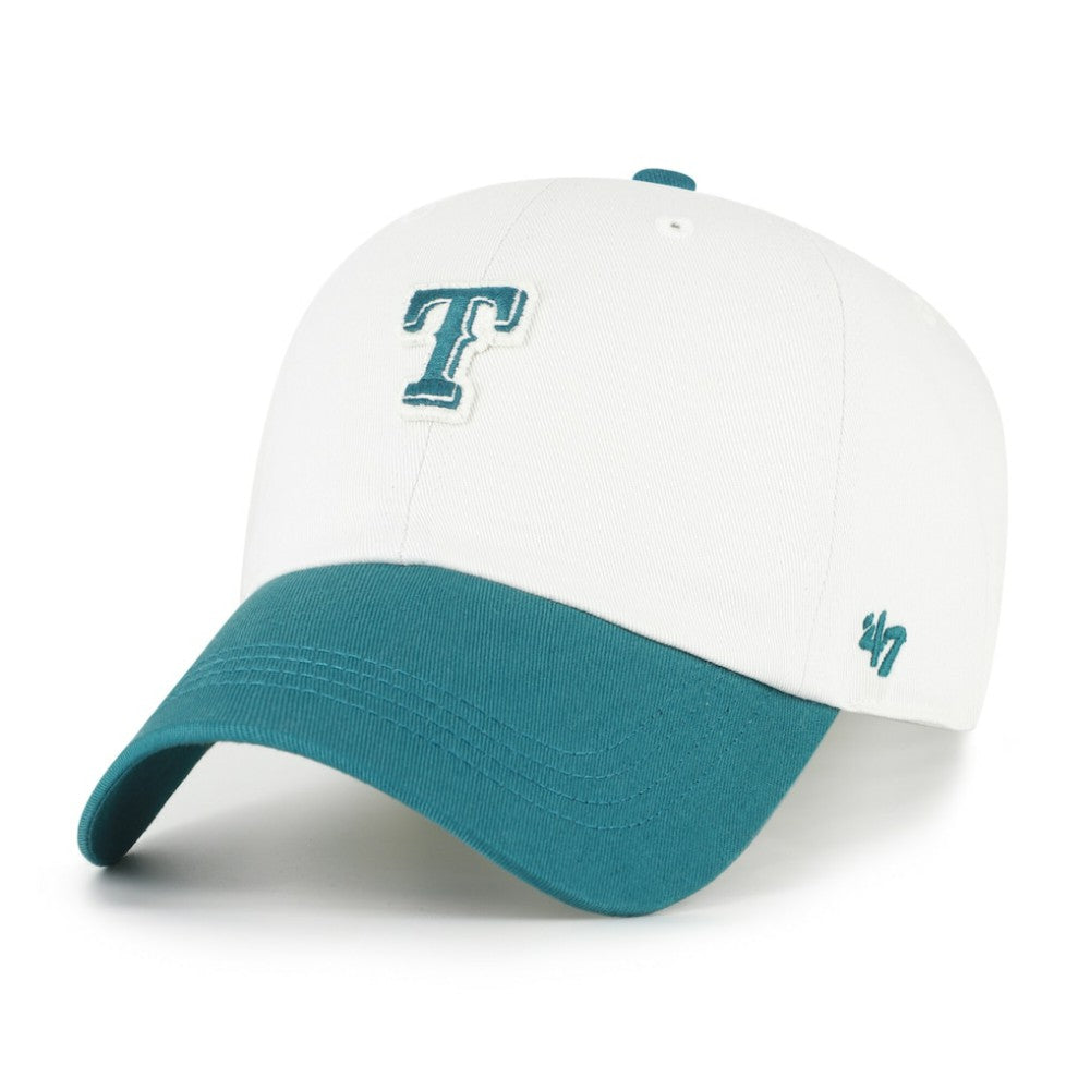 Texas Rangers '47 Contemporary Tonal Clean Up Adjustable Hat - White/Teal - 47 brand Discount