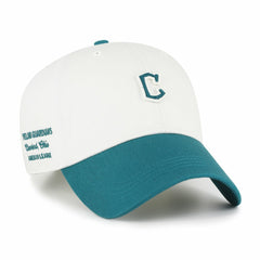 Cleveland Guardians '47 Contemporary Tonal Clean Up Adjustable Hat - White/Teal - 47 brand Lifestyle