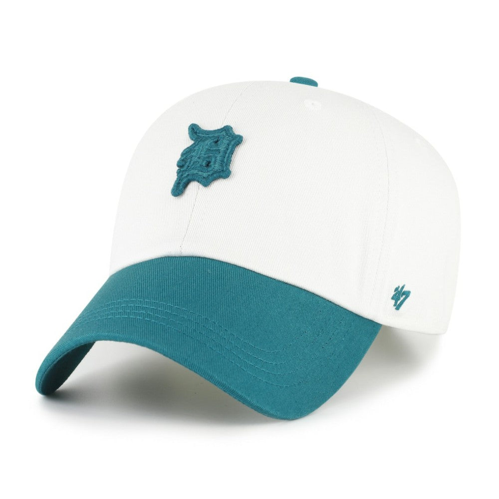 Detroit Tigers '47 Contemporary Tonal Clean Up Adjustable Hat - White/Teal - 47 brand Sale