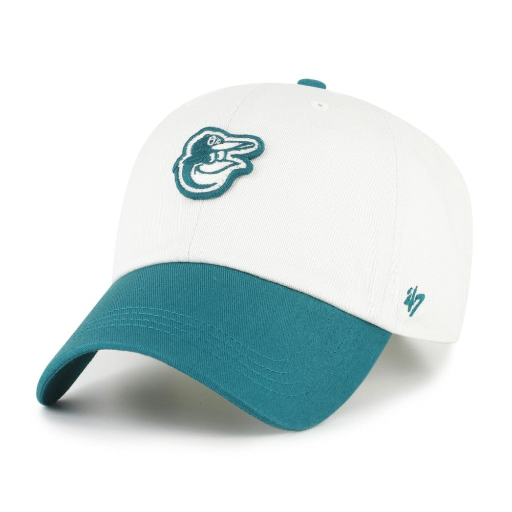 Baltimore Orioles '47 Contemporary Tonal Clean Up Adjustable Hat - White/Teal - 47 brand Lifestyle