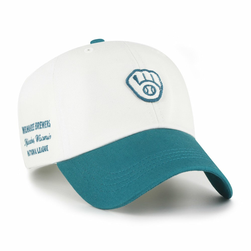 Milwaukee Brewers '47 Contemporary Tonal Clean Up Adjustable Hat - White/Teal - 47 brand Lifestyle
