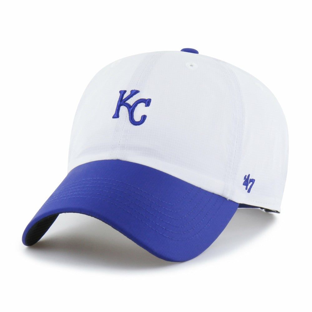 Kansas City Royals '47 Vista Mini Clean Up brrr° Adjustable Hat - White/Royal - 47 brand Lifestyle