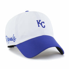 Kansas City Royals '47 Vista Mini Clean Up brrr° Adjustable Hat - White/Royal - 47 brand Lifestyle