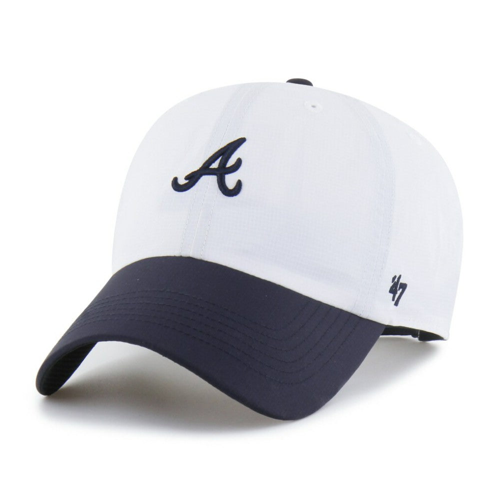 Atlanta Braves '47 Vista Mini Clean Up brrr° Adjustable Hat - White/Navy - 47 brand on Sale