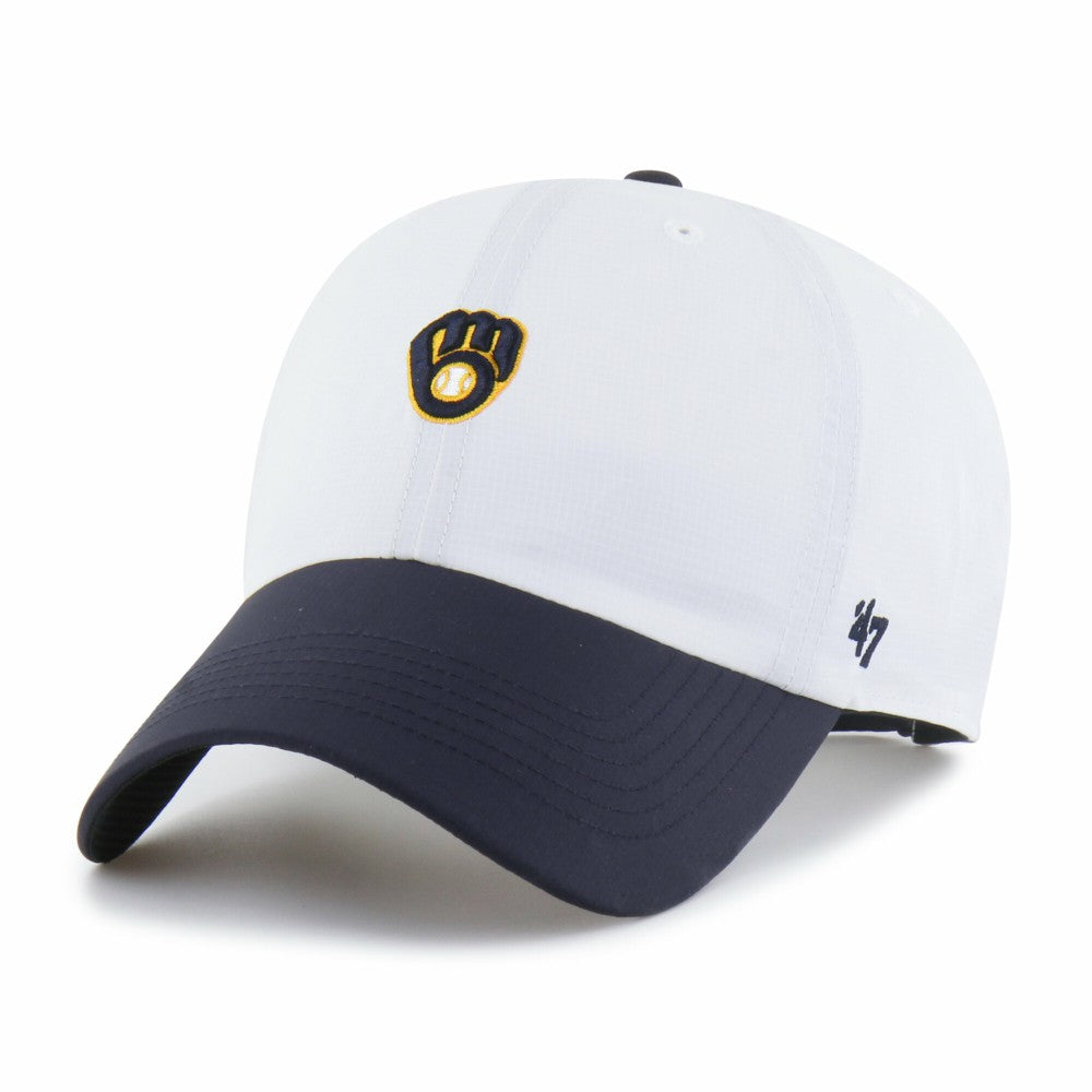 Milwaukee Brewers '47 Vista Mini Clean Up brrr° Adjustable Hat - White/Navy - 47 brand Sale