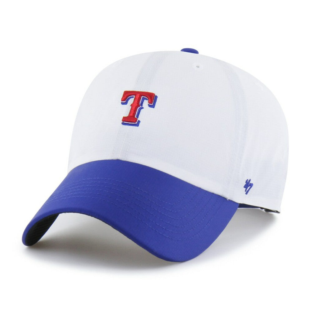 Texas Rangers '47 Vista Mini Clean Up brrr° Adjustable Hat - White/Royal - 47 brand Lifestyle
