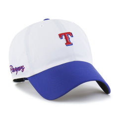 Texas Rangers '47 Vista Mini Clean Up brrr° Adjustable Hat - White/Royal - 47 brand Lifestyle