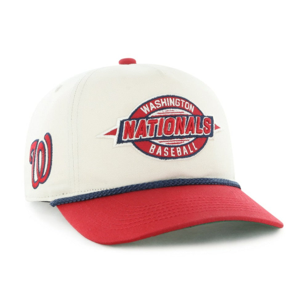 Washington Nationals '47 Youth Frame Out Hitch Adjustable Hat - Natural/Red - 47 brand Lifestyle