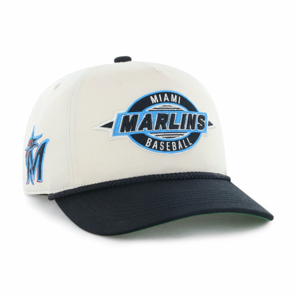Miami Marlins '47 Youth Frame Out Hitch Adjustable Hat - Natural/Black - 47 brand Discount