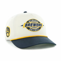 Milwaukee Brewers '47 Youth Frame Out Hitch Adjustable Hat - Natural/Navy - 47 brand Online