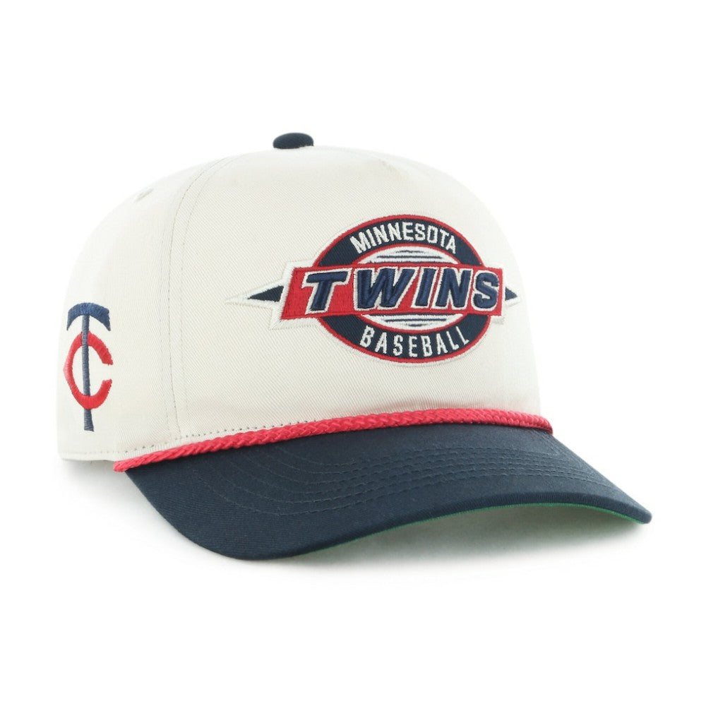 Minnesota Twins '47 Youth Frame Out Hitch Adjustable Hat - Natural/Navy - 47 brand Lifestyle