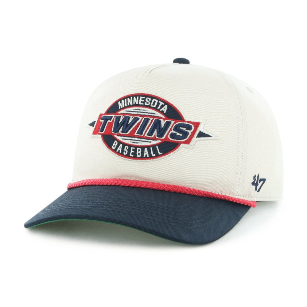 Minnesota Twins '47 Youth Frame Out Hitch Adjustable Hat - Natural/Navy - 47 brand Lifestyle