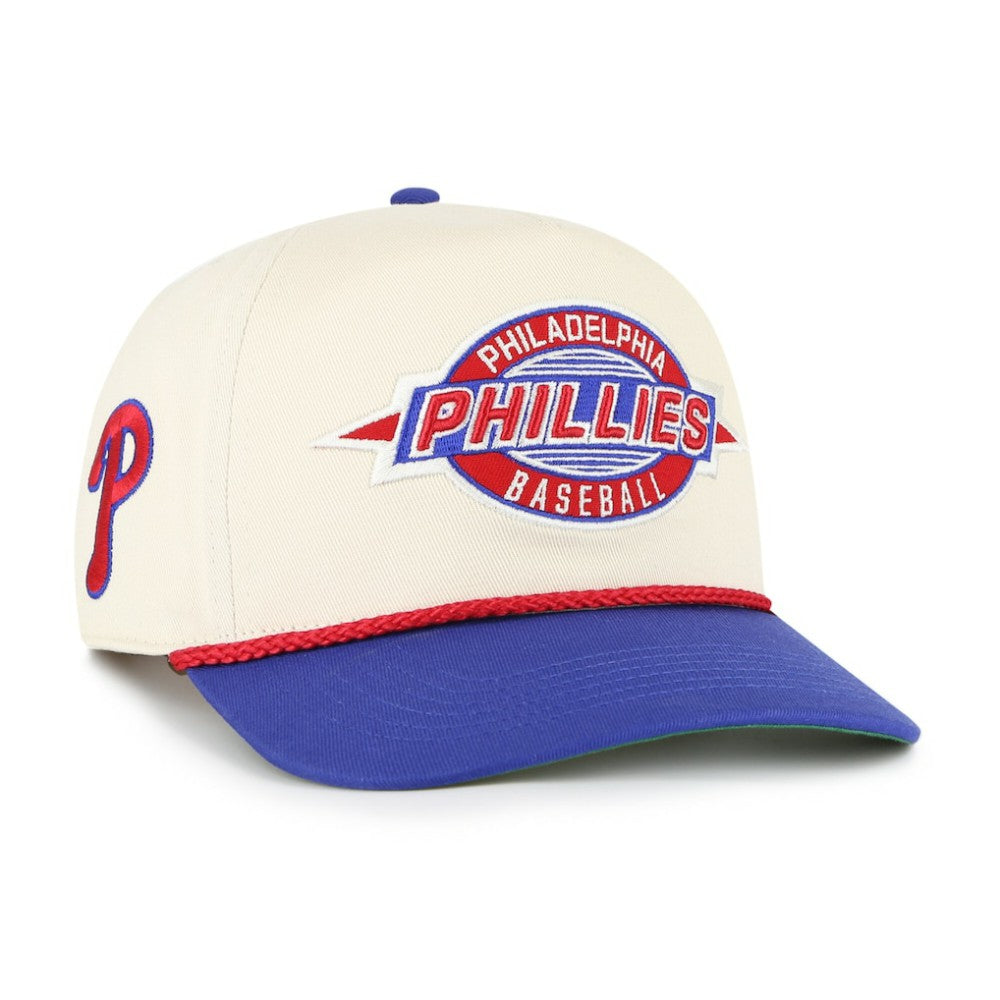 Philadelphia Phillies '47 Youth Frame Out Hitch Adjustable Hat - Natural/Royal - 47 brand on Sale