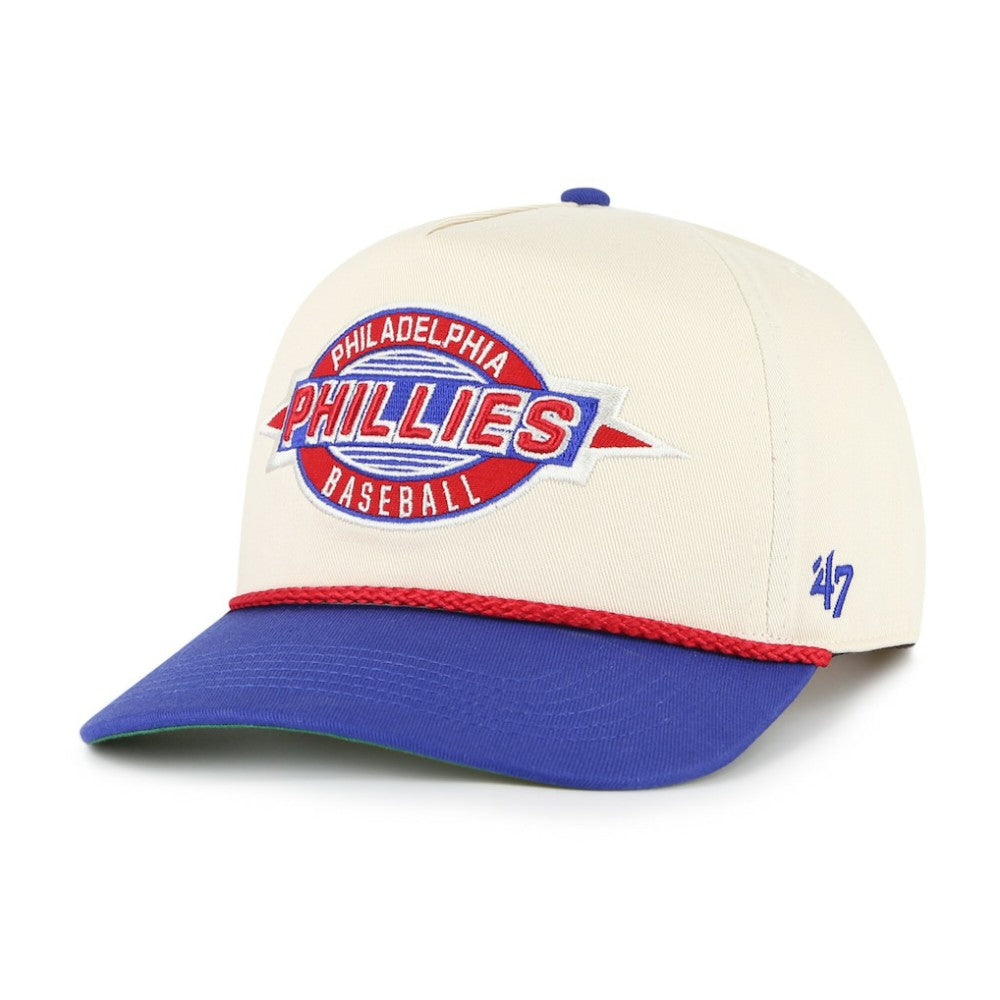 Philadelphia Phillies '47 Youth Frame Out Hitch Adjustable Hat - Natural/Royal - 47 brand on Sale