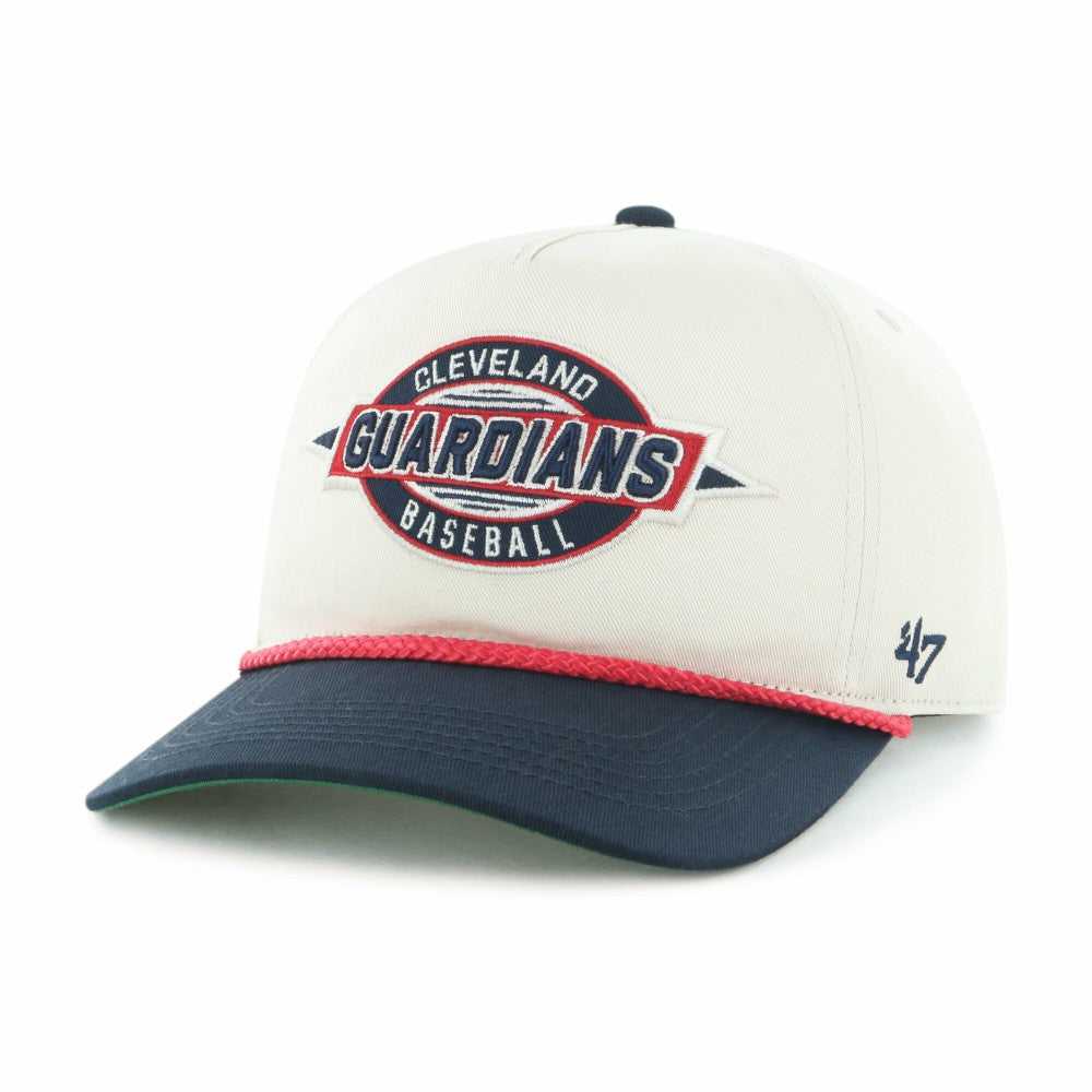 Cleveland Guardians '47 Youth Frame Out Hitch Adjustable Hat - Natural/Navy - 47 brand on Sale