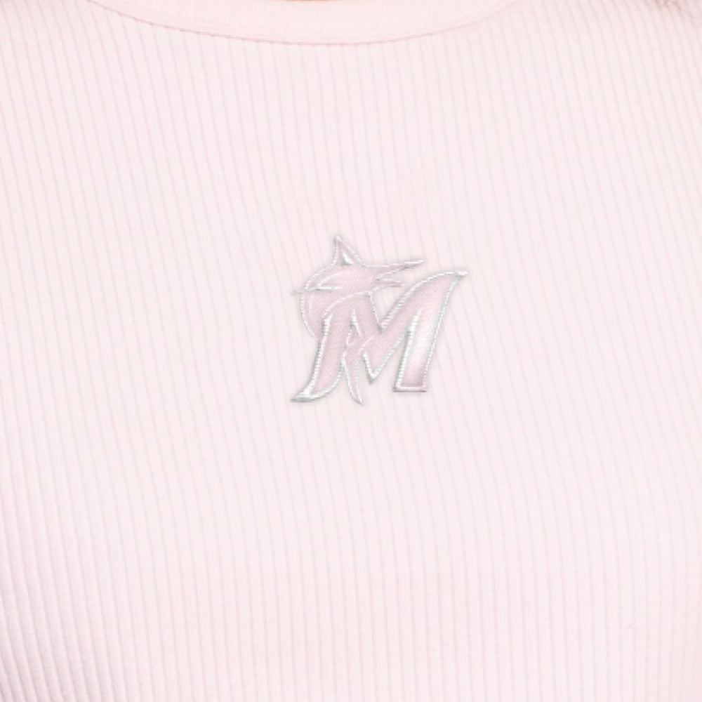 Miami Marlins Starter Women's Pastels Ribbed Tank Top - Light Pink - MLB Lifestyle