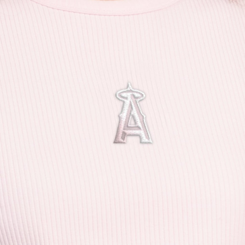 Los Angeles Angels Starter Women's Pastels Ribbed Tank Top - Light Pink - MLB Lifestyle