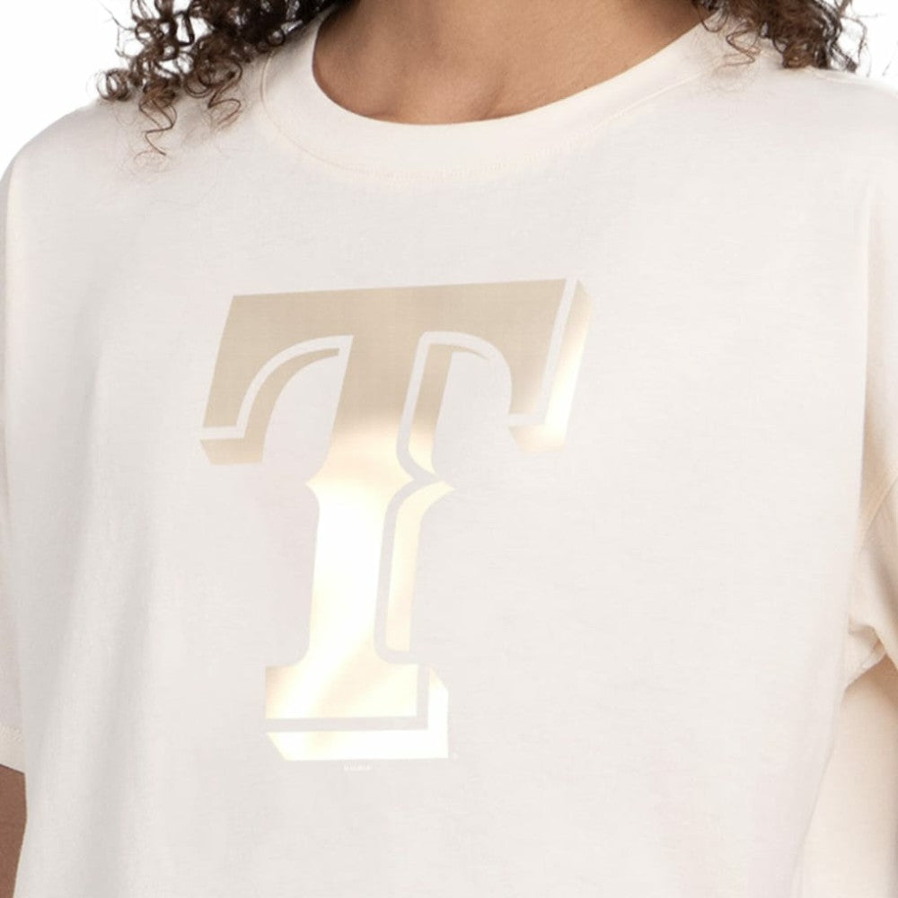 Texas Rangers Starter Women's Pastels Boxy Cropped T-Shirt - Cream - MLB Lifestyle