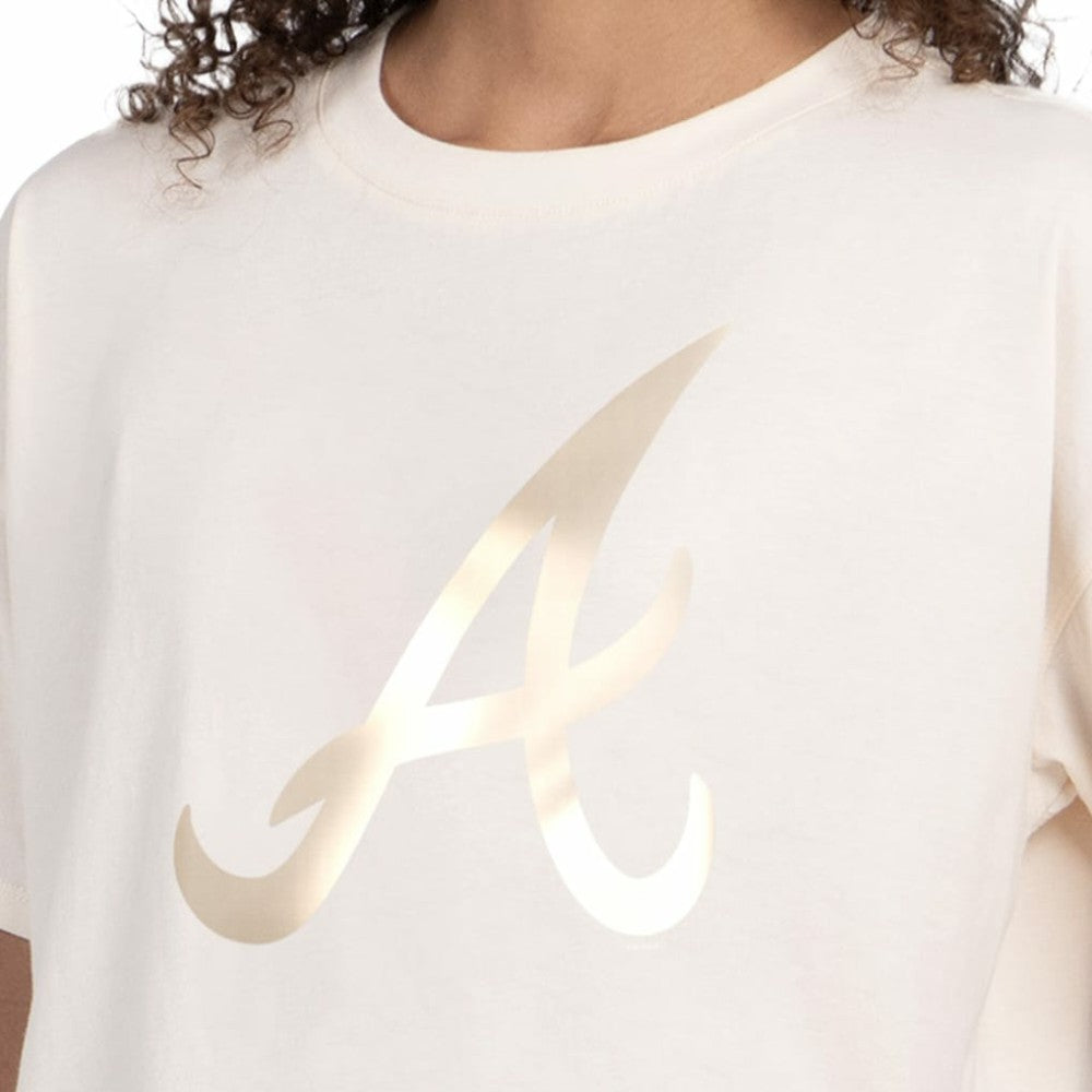 Atlanta Braves Starter Women's Pastels Boxy Cropped T-Shirt - Cream - MLB Online