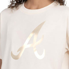 Atlanta Braves Starter Women's Pastels Boxy Cropped T-Shirt - Cream - MLB Online