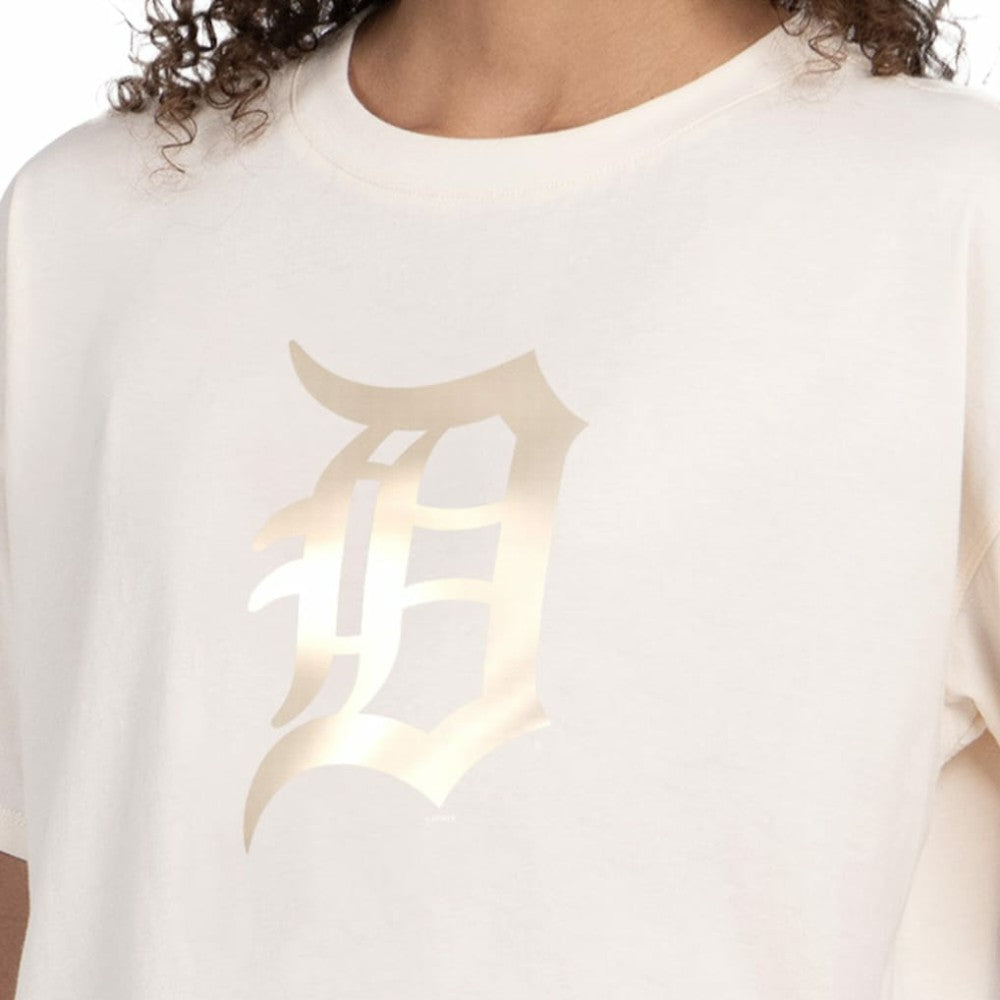 Detroit Tigers Starter Women's Pastels Boxy Cropped T-Shirt - Cream - MLB on Sale