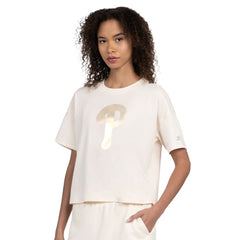 Philadelphia Phillies Starter Women's Pastels Boxy Cropped T-Shirt - Cream - MLB Discount