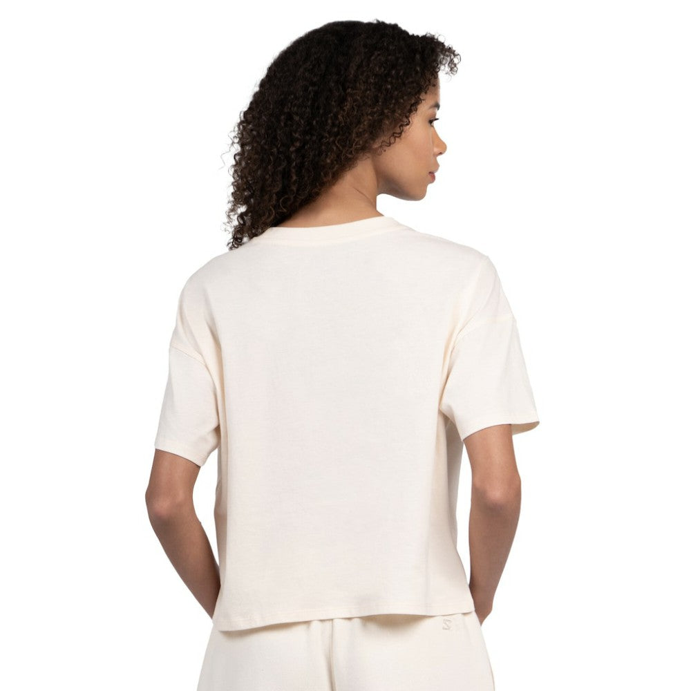 Philadelphia Phillies Starter Women's Pastels Boxy Cropped T-Shirt - Cream - MLB Discount