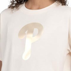 Philadelphia Phillies Starter Women's Pastels Boxy Cropped T-Shirt - Cream - MLB Discount