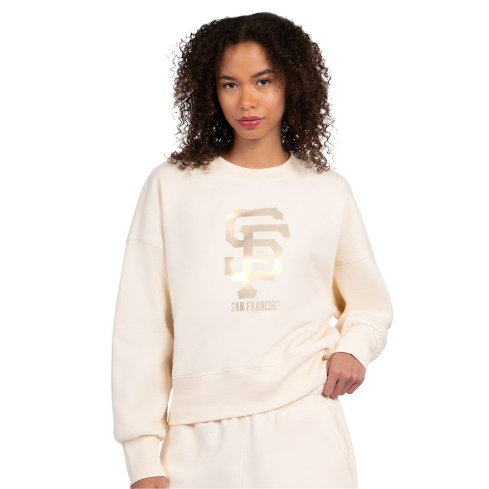 San Francisco Giants Starter Women's Pastels Boxy Fleece Sweatshirt - Cream - MLB on Sale