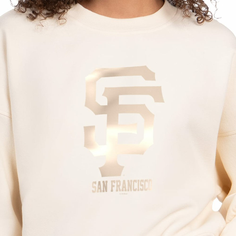 San Francisco Giants Starter Women's Pastels Boxy Fleece Sweatshirt - Cream - MLB on Sale