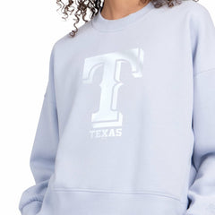 Texas Rangers Starter Women's Pastels Boxy Fleece Sweatshirt - Light Blue - MLB Online